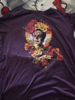 Torrid Frida Kahlo Dia De Los Muertos Purple Tshirt